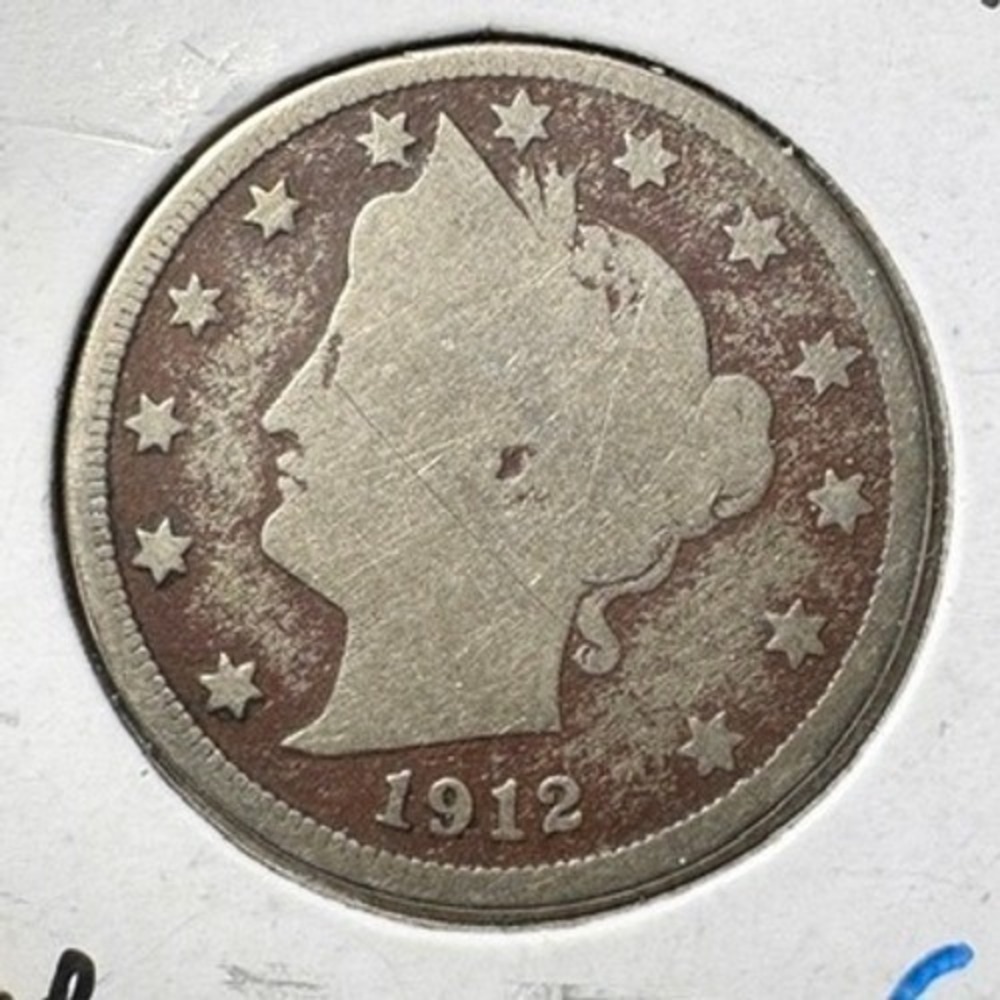 1912-D Liberty V Nickel Coin United States America Two-Tone